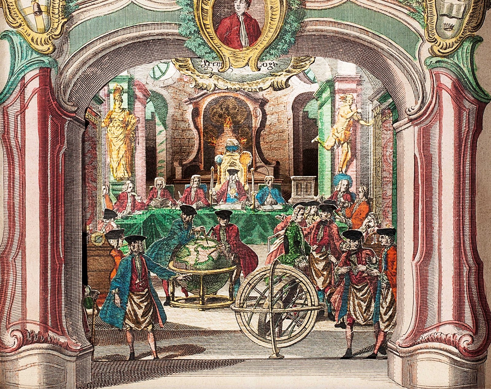 Escena de una logia masónica de Berlín hacia 1740